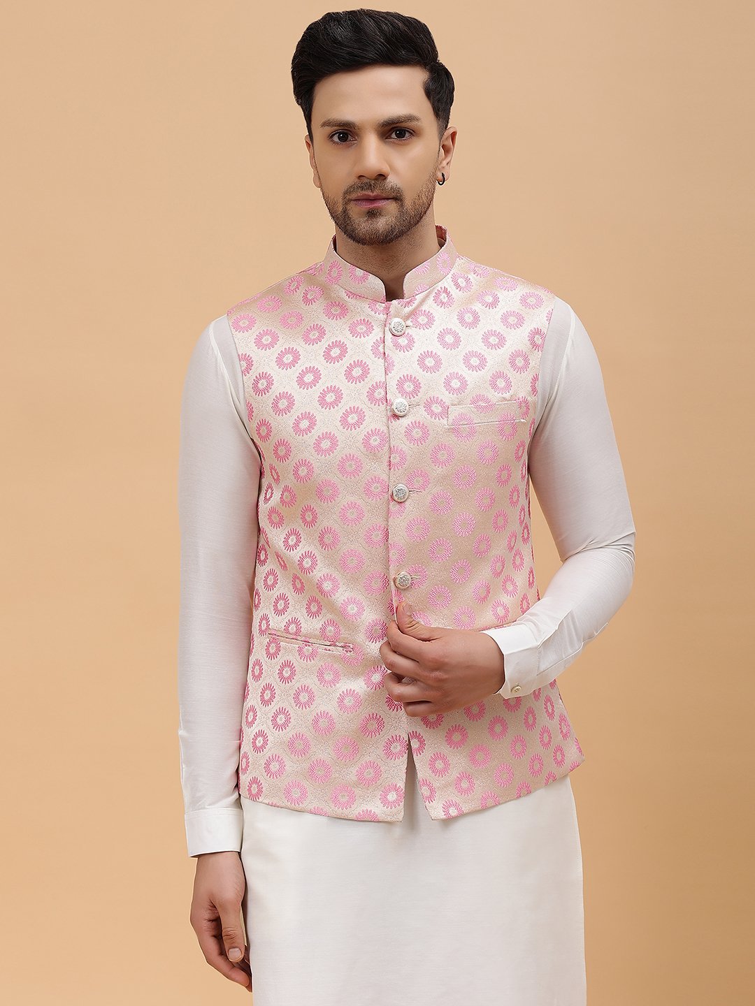 Pink Kurta with Jacket – Siddhesh Chauhan